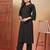 black cotton solid kurta set
