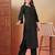 black cotton solid kurta set