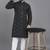 Black weaving linen cotton straight kurta