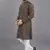 Brown weaving linen cotton straight kurta
