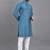 Blue weaving linen cotton straight kurta