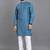 Blue weaving linen cotton straight kurta