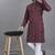 Purple weaving linen cotton straight kurta