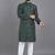 Green weaving linen cotton straight kurta