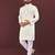 Beige embroidered silk straight kurta