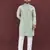 Green embroidered silk straight kurta