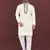 White embroidered silk straight kurta
