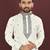 White embroidered silk straight kurta