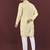Yellow embroidered silk straight kurta
