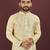 Yellow embroidered silk straight kurta