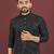 Black embroidered silk straight kurta