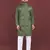 Dark green embroidered silk straight kurta