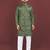 Dark green embroidered silk straight kurta