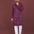 Puple embroidered silk straight kurta