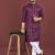 Puple embroidered silk straight kurta