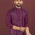 Puple embroidered silk straight kurta