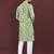 Green embroidered silk straight kurta