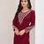 Superior quality rayon fabric maroon color embroidery kurta with sharara