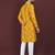 Yellow embroidered silk straight kurta