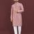 Pink embroidered silk straight kurta