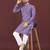 Puple embroidered silk straight kurta