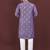 Puple embroidered silk straight kurta