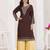 Superior quality rayon fabric coffee color embroidery kurta with sharara