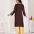 Superior quality rayon fabric coffee color embroidery kurta with sharara