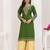 Superior quality rayon fabric light green color embroidery kurta with sharara