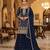 DESIGNER FANCY CHINON FABRIC READYMADE BLUE SHARARA SALWAR SUIT COLLECTION 