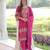 Magenta georgette embroidered kurta with pant and heavy dupatta