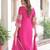 Magenta georgette embroidered kurta with pant and heavy dupatta