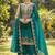 Teal CHINON embroidered Sharara SUIT