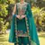 Teal CHINON embroidered Sharara SUIT