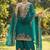 Teal CHINON embroidered Sharara SUIT