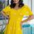 Yellow cotton embroidered dress
