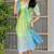Light blue tye dye chanderi dress
