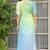 Light blue tye dye chanderi dress