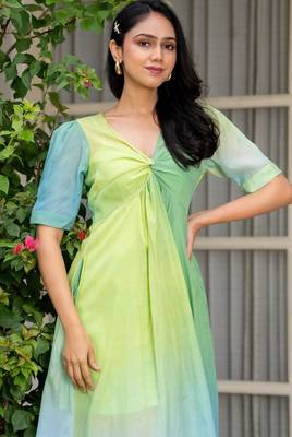 Light blue tye dye chanderi dress 5