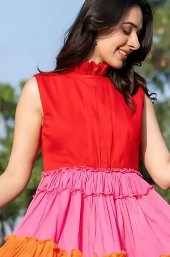 Three colour of cotton dress