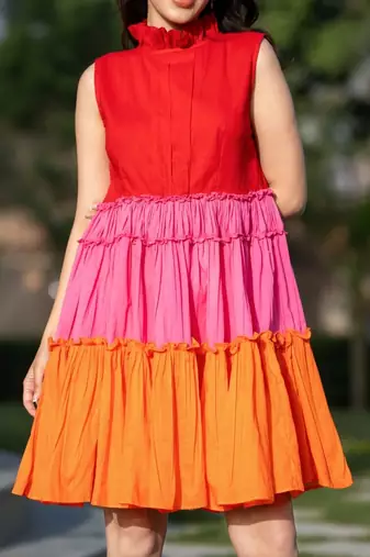 Three colour of cotton dress