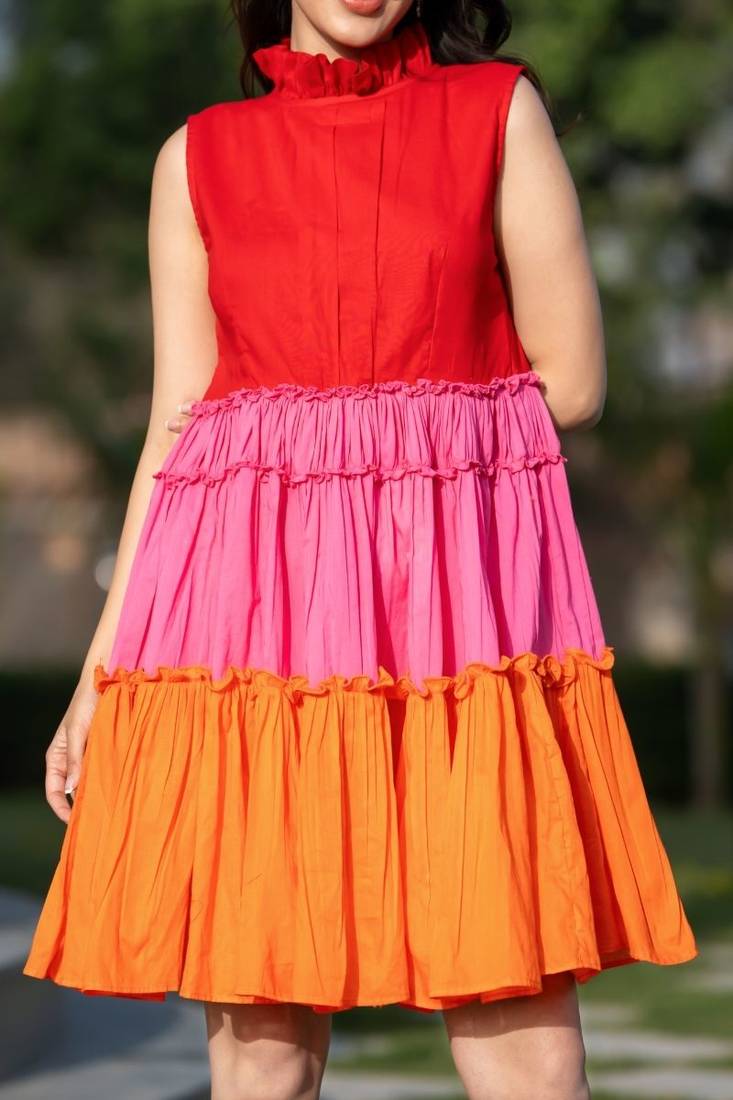 Three colour of cotton dress