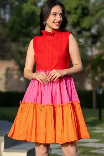 Three colour of cotton dress