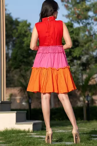 Three colour of cotton dress