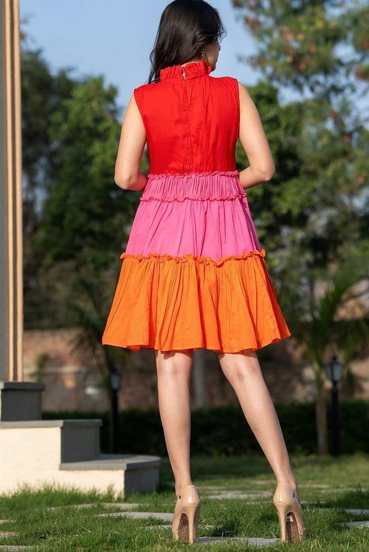 Three colour of cotton dress