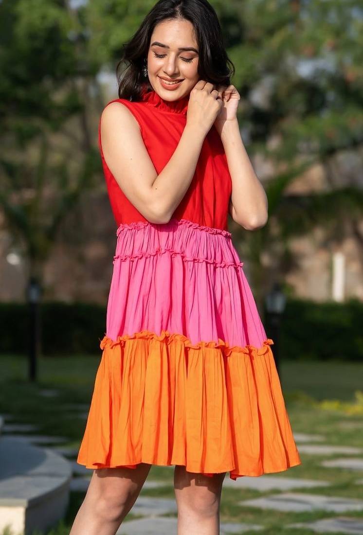 Three colour of cotton dress