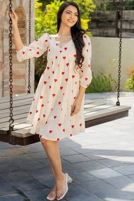 Off white cotton emboridered mini dress 2