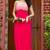 Hot pink georgette maxi dress