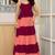 Wine & coral pink maxi dress