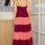 Wine & coral pink maxi dress